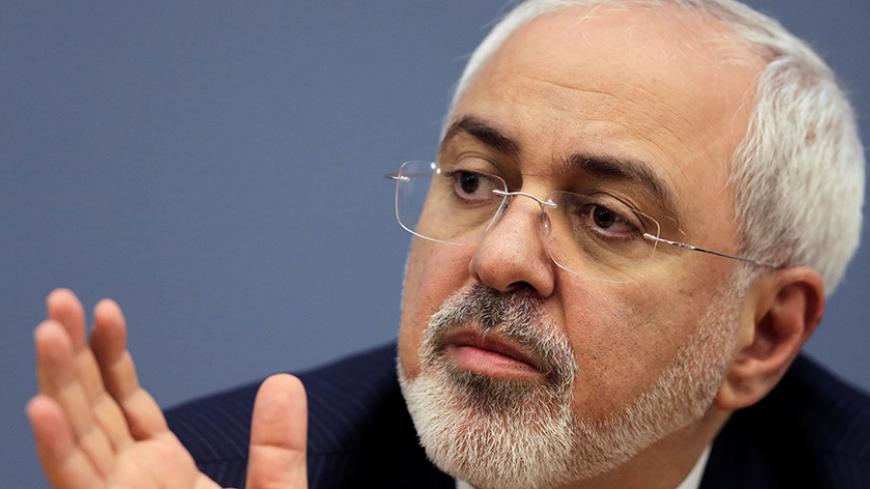Iran's Foreign Minister Mohammad Javad Zarif gestures as he speaks during a news conference in Riga, Latvia, June 2, 2016. REUTERS/Ints Kalnins - RTX2FB1T