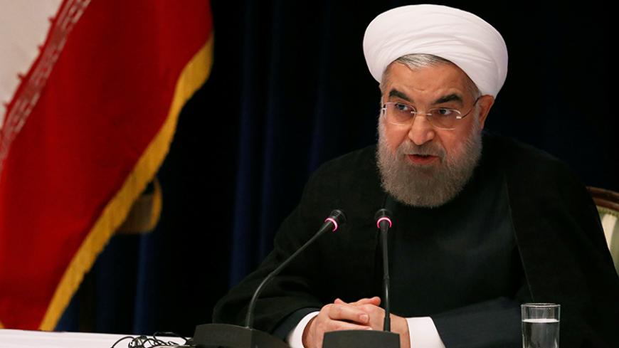 Iranian President Hassan Rouhani speaks at a news conference near the United Nations General Assembly in the Manhattan borough of New York, U.S., September 22, 2016. REUTERS/Lucas Jackson  - RTSP0SP