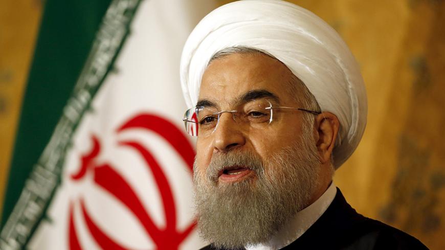 Iran President Hassan Rouhani attends during news conference in Rome, Italy, January 27, 2016. REUTERS/Alessandro Bianchi - RTX246QU