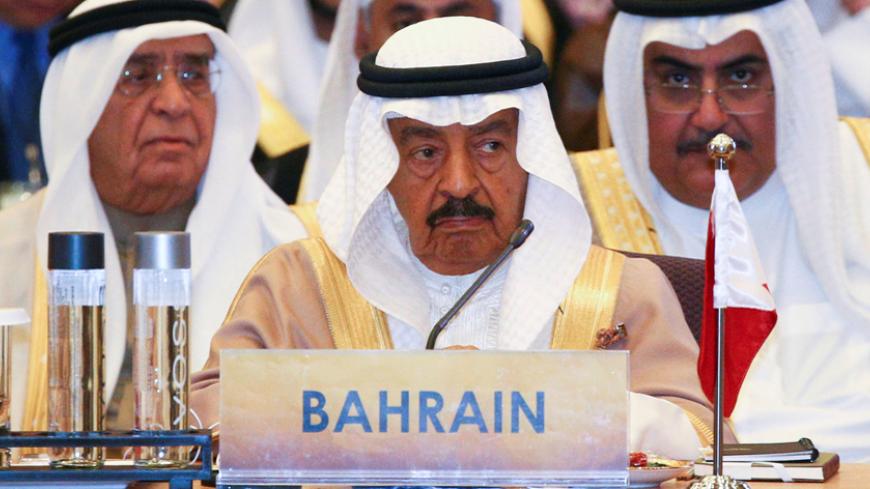 Bahrain's Prime Minister Prince Khalifa Bin Salman al-Khalifa attends a meeting during the Asia Cooperation Dialogue (ACD) summit at the Foreign Ministry in Bangkok, Thailand, October 10, 2016. REUTERS/Athit Perawongmetha - RTSRK1T