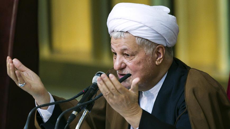 EDITORS' NOTE: Reuters and other foreign media are subject to Iranian restrictions on leaving the office to report, film or take pictures in Tehran.

Former Iranian president Akbar Hashemi Rafsanjani gives the opening speech during Iran's Assembly of Experts' biannual meeting in Tehran March 8, 2011. Rafsanjani lost his position on Tuesday as head of an important state clerical body after hardliners criticised him for being too close to the reformist opposition. REUTERS/Raheb Homavandi (IRAN - Tags: POLITIC