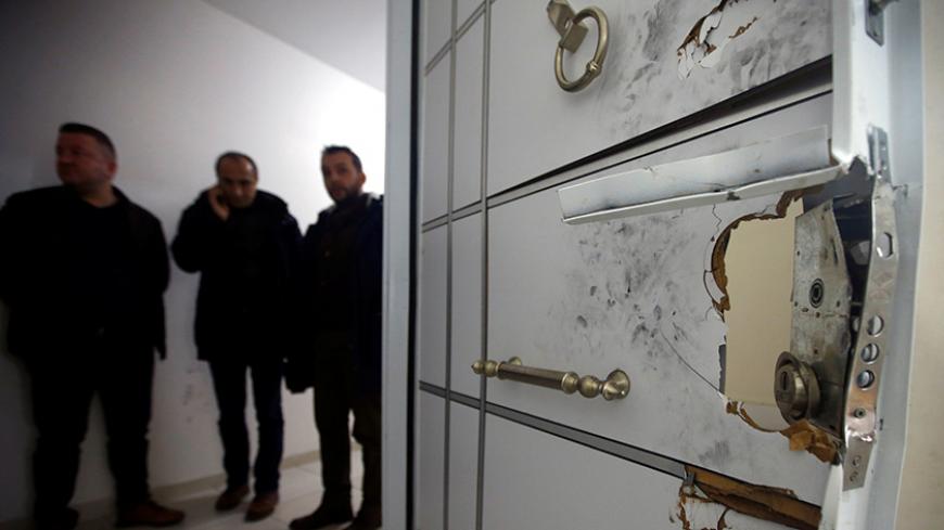 The door of a hideout where the alleged attacker of Reina nightclub was caught by Turkish police last night, is pictured at Esenyurt neighborhood in Istanbul, Turkey, January 17, 2017. REUTERS/Osman Orsal - RTSVV8P