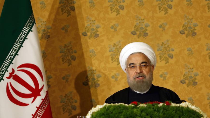 Iran President Hassan Rouhani speaks during a news conference in Rome, Italy, January 27, 2016. REUTERS/Alessandro Bianchi - RTX246ST