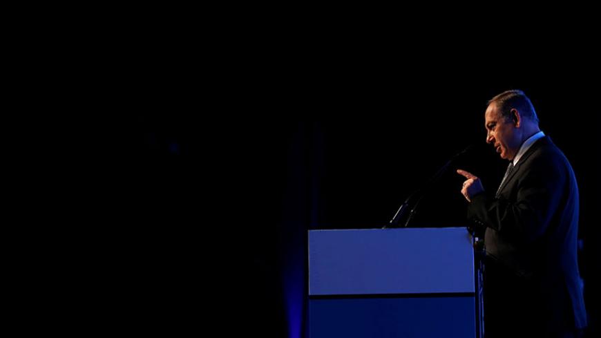 Israeli Prime Minister Benjamin Netanyahu delivers a speech at a Cyber security conference in Tel Aviv, Israel January 31, 2017. REUTERS/Baz Ratner - RTX2YZB8