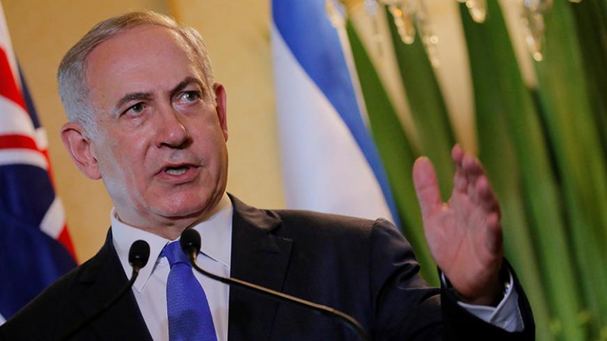 Israeli Prime Minister Benjamin Netanyahu speaks at a joint news conference with Australian Prime Minister Malcolm Turnbull (not pictured) at Kirribilli House in Sydney, Australia, February 22, 2017. REUTERS/Jason Reed - RTSZQ7G