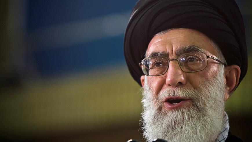 Iran's Supreme Leader Ayatollah Ali Khamenei speaks live on television after casting his ballot in the Iranian presidential election in Tehran June 12, 2009. REUTERS/Caren Firouz/File Photo - RTX2FG6N
