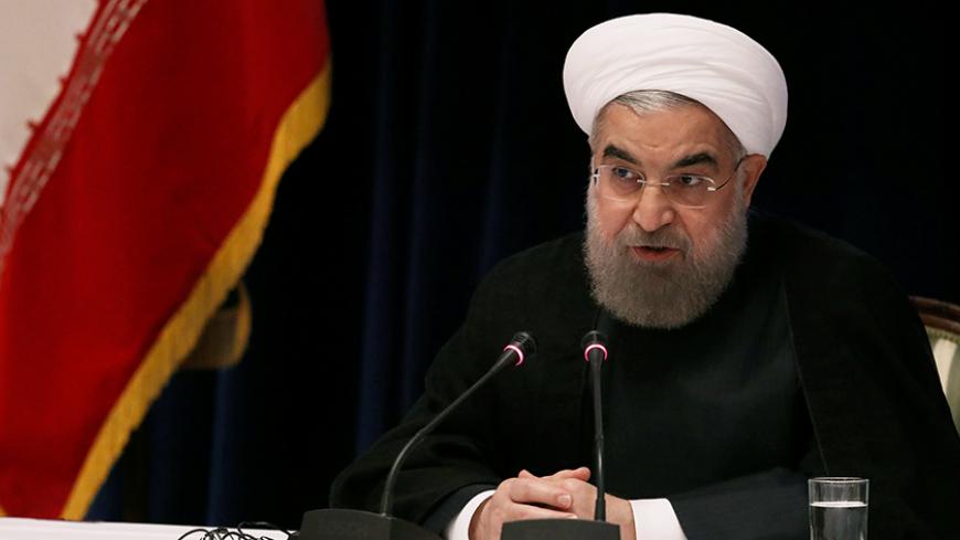 Iranian President Hassan Rouhani speaks at a news conference near the United Nations General Assembly in the Manhattan borough of New York, U.S., September 22, 2016. REUTERS/Lucas Jackson  - RTSP0SP