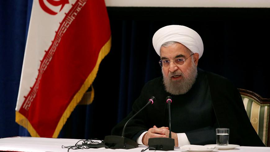 Iranian President Hassan Rouhani speaks at a news conference near the United Nations General Assembly in the Manhattan borough of New York, U.S., September 22, 2016. REUTERS/Lucas Jackson  - RTSP0TU
