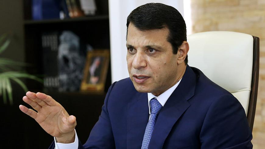 Mohammed Dahlan, a former Fatah security chief, gestures in his office in Abu Dhabi, United Arab Emirates October 18, 2016. Picture taken October 18, 2016. REUTERS/Stringer  - RTX2QI8I