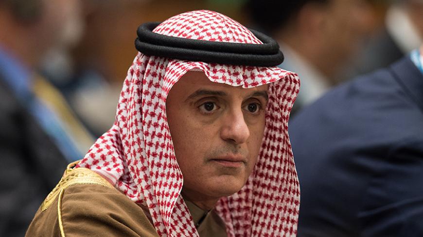 Saudi Foreign Minister Adel al-Jubeir attends the opening of a meeting of the coalition to defeat the Islamic State group at the State Department in Washington, DC, on March 22, 2017.
Ministers from the 68-nation US-led coalition fighting the Islamic State group are meeting in Washington Wednesday to hear more about US President Donald Trump's plan to destroy the jihadists' remaining strongholds in Iraq and Syria. / AFP PHOTO / NICHOLAS KAMM        (Photo credit should read NICHOLAS KAMM/AFP/Getty Images)
