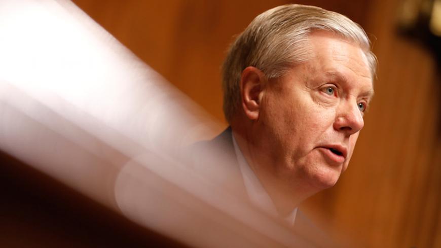 Chairman Sen. Lindsey Graham (R-SC) speaks at a Senate Judiciary Subcommittee on Crime and Terrorism hearing about Russian election interference on Capitol Hill in Washington, D.C., U.S. March 15, 2017.  REUTERS/Aaron P. Bernstein - RTX316TR