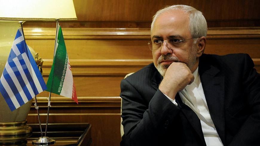 Iranian Foreign Minister Mohammad Javad Zarif meets with Greek Prime Minister Alexis Tsipras (not pictured) at his office at the Maximos Mansion in Athens, Greece, April 23, 2017. REUTERS/Michalis Karagiannis - RTS13KI8