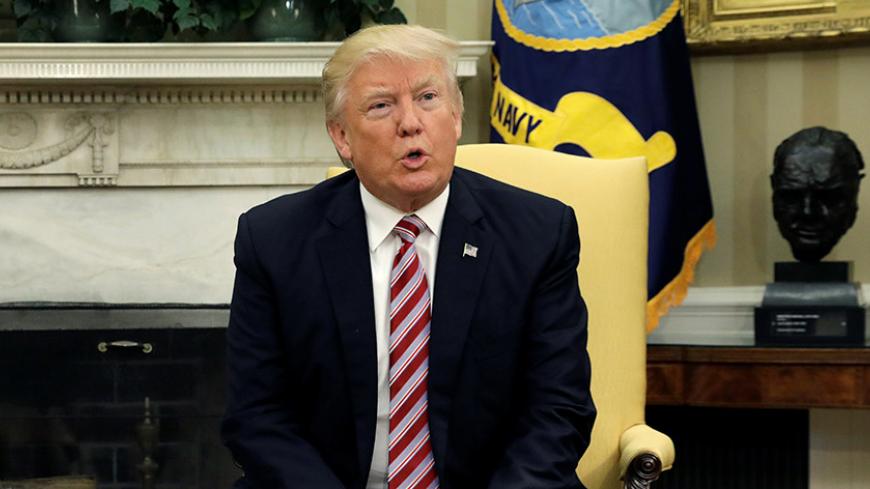 U.S. President Donald Trump speaks to reporters after his meeting with Russian Foreign Minister Sergey Lavrov at the White House in Washington, U.S., May 10, 2017.  REUTERS/Kevin Lamarque - RTS1619B