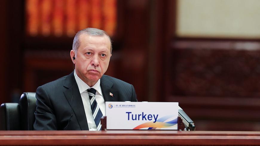 Turkish President Recep Tayyip Erdogan attends the Roundtable Summit Phase One Sessions of Belt and Road Forum at the International Conference Center in Yanqi Lake on May 15, 2017 in Beijing, China  REUTERS/Lintao Zhang/Pool *** Local Caption *** Aung San Suu Kyi - RTX35UUY