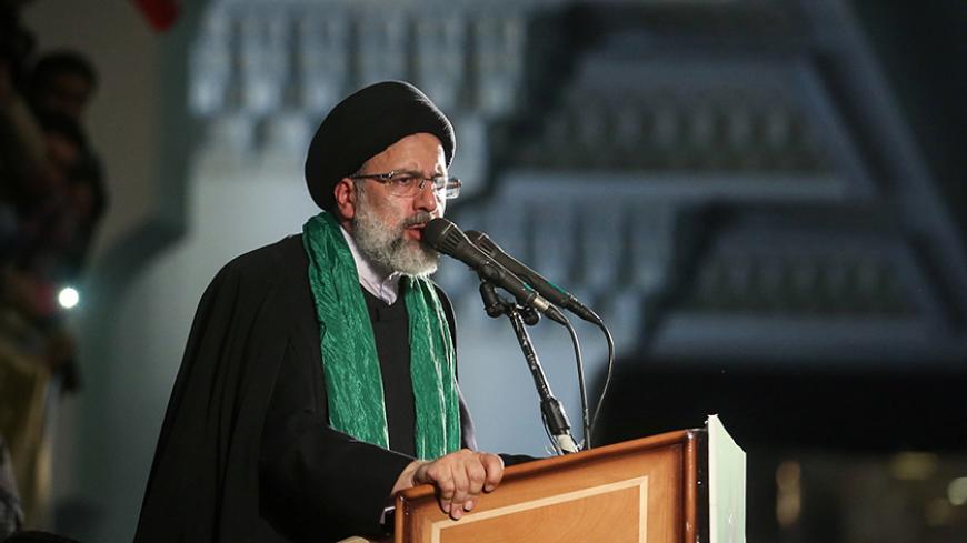 Iranian Presidential candidate Ebrahim Raisi speaks during a campaign meeting at the Mosalla mosque in Tehran, Iran, May 16, 2017. REUTERS/TIMA ATTENTION EDITORS - THIS IMAGE WAS PROVIDED BY A THIRD PARTY. FOR EDITORIAL USE ONLY. - RTX363P5