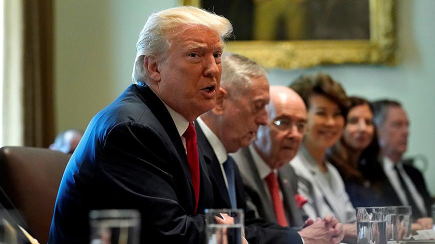 U.S. President Donald Trump speaks during a cabinet meeting at the White House in Washington, U.S., July 31, 2017. REUTERS/Joshua Roberts - RTS19V60