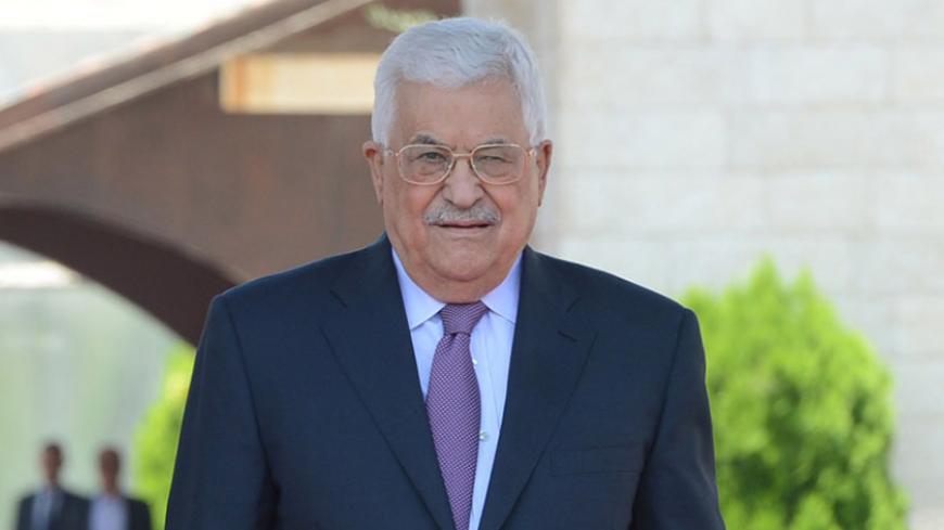 RAMALLAH, WEST BANK - AUGUST 7:  In this handout image supplied by the office of the Palestinian president, King Abdullah II of Jordan is greeted by Palestinian President Mahmoud Abbas during his visit on August 7, 2017 in Ramallah, West Bank. (Photo by PPO via Getty Images)