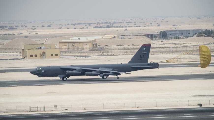 A U.S. Air Force B-52 Stratofortress bomber from Barksdale Air Force Base, Louisiana, touches down at Al Udeid Air Base, Qatar, April 9, 2016. The U.S. Air Force deployed B-52 bombers to Qatar on Saturday to join the fight against Islamic State in Iraq and Syria, the first time they have been based in the Middle East since the end of the Gulf War in 1991. REUTERS/U.S. Air Force/Staff Sgt. Corey Hook/Handout via Reuters THIS IMAGE HAS BEEN SUPPLIED BY A THIRD PARTY. IT IS DISTRIBUTED, EXACTLY AS RECEIVED B