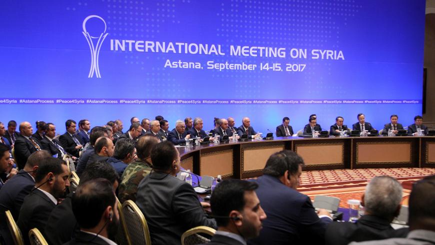 Participants attend the round of Syria peace talks in Astana, Kazakhstan September 15, 2017. REUTERS/Mukhtar Kholdorbekov - RC18D4821F20