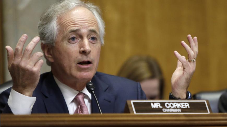 United States Senator Bob Corker (R-TN) chairs his first Senate Foreign Relations Committee in Washington January 21, 2015. Top U.S. Treasury and State Department officials said on Wednesday that, despite reports, Russia had not entered into oil-for-goods deals with Iran in violation of international sanctions. REUTERS/Gary Cameron (UNITED STATES - Tags: POLITICS MILITARY) - GM1EB1M02QO01