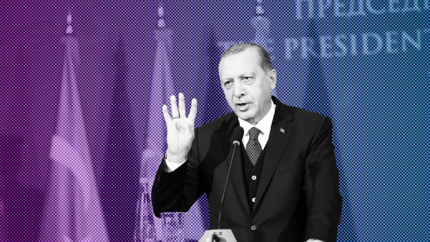 Turkish President Recep Tayyip Erdogan gestures as he speaks during a joint press conference with Serbia's President Aleksandar Vucic (not in the picture) after their meeting in Belgrade, Serbia, October 10, 2017. REUTERS/Marko Djurica - RC13E9624A90