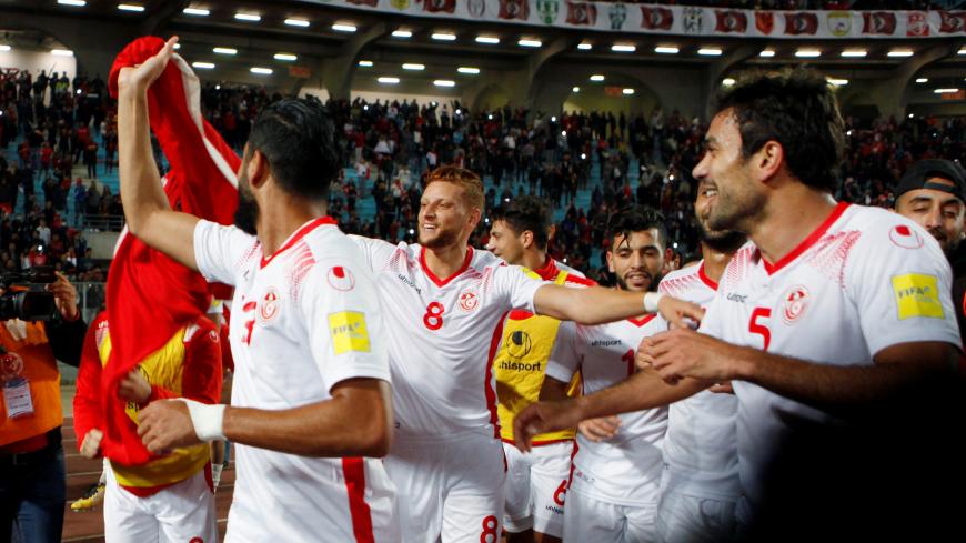 Soccer Football - 2018 World Cup Qualifications - Africa - Tunisia  vs Libya - Rades Olympic stadium - Tunis, Tunisia -  November 11, 2017 Tunisia's players celebrate qualifying for the World Cup.  REUTERS/Zoubeir Souissi - RC1AB2B62AA0