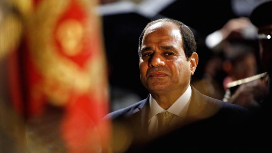 Egyptian President Abdel Fattah al-Sisi reviews the troops at the Defense Ministry in Paris, France, October 23, 2017.     REUTERS/Thibault Camus/Pool - RC1519A4B040