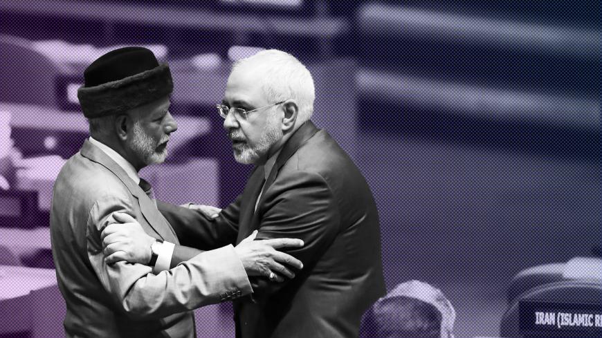 NEW YORK, NY - SEPTEMBER 20: (L to R) Yusuf bin Alawi bin Abdullah, foreign minister of Oman, speaks with Mohammad Javad Zarif Khonsari, the foreign minister of Iran, during the United Nations General Assembly at UN headquarters, September 20, 2017 in New York City. The most pressing issues facing the assembly this year include North Korea's nuclear ambitions, violence against the Rohingya Muslim minority in Myanmar, and the debate over climate change. (Photo by Drew Angerer/Getty Images)