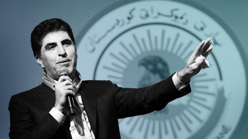 Nechirvan Barzani, Prime Minister of Iraq's Kurdistan Regional Government (KRG), speaks during an electoral rally for the Kurdistan Democratic Party (KDP) in Arbil, the capital of the northern Iraqi Kurdish autonomous region on April 29, 2018. (Photo by SAFIN HAMED / AFP)        (Photo credit should read SAFIN HAMED/AFP/Getty Images)