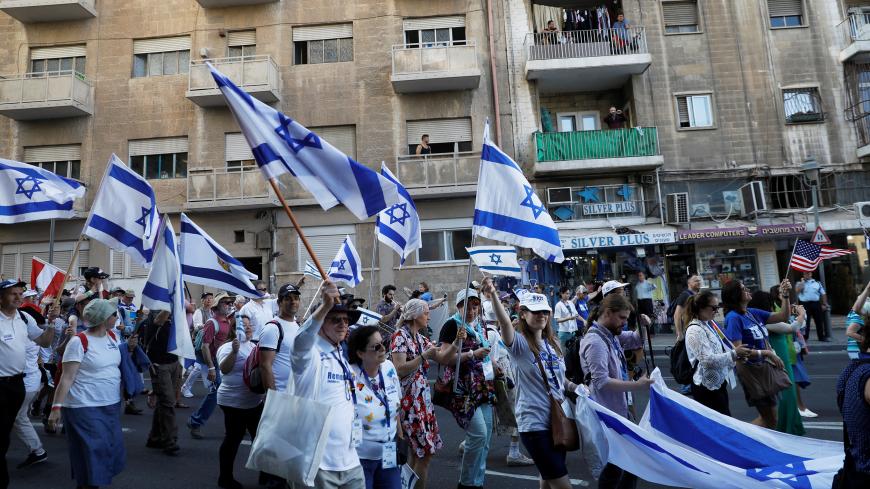 People take part in the March of the Nations, in which Christians from around the world and Israelis protest against anti-Semitism and in support of Israel, in Jerusalem, May 15, 2018. REUTERS/Ronen Zvulun - RC17EC9CD0C0
