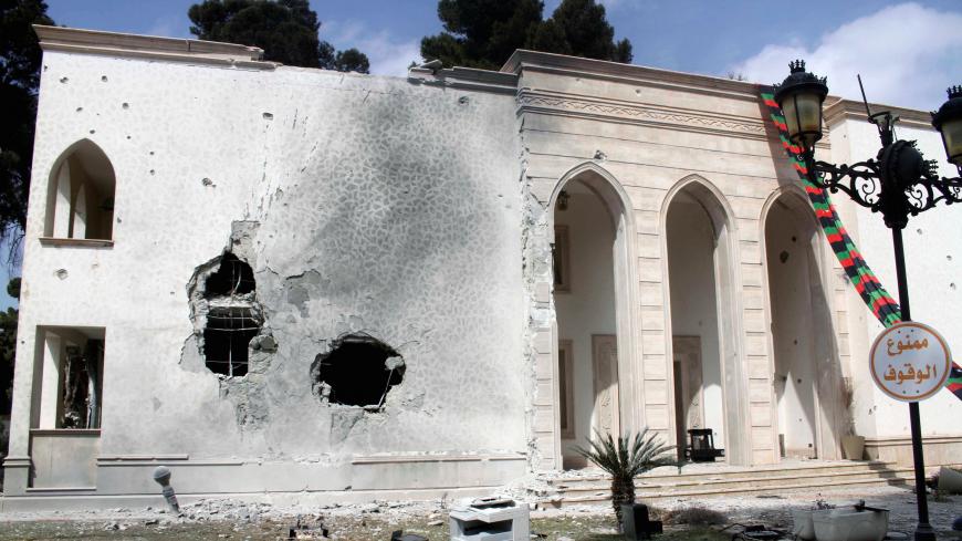 A damaged compound occupied by a Libyan self-declared rival prime minister is seen after it was taken over by armed groups aligned with a U.N.-backed government in heavy fighting, in Tripoli, Libya, March 15, 2017. REUTERS/Hani Amara - RC1649A490E0