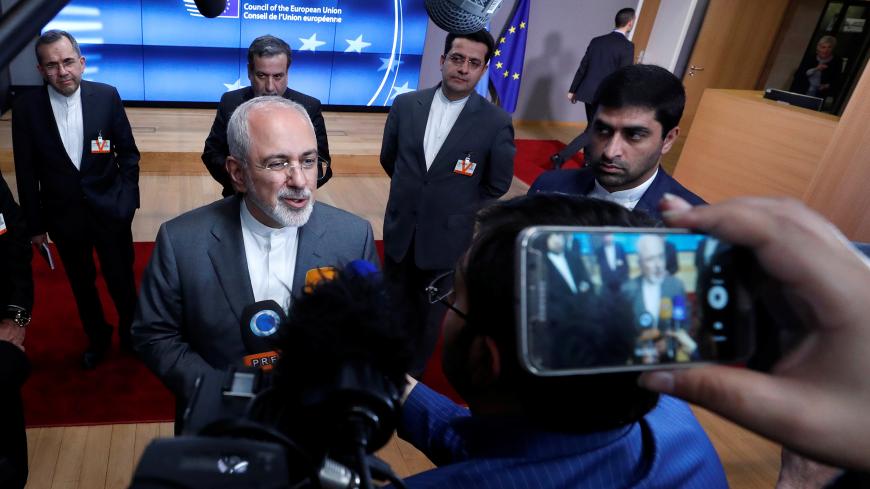 Iran's Foreign Minister Mohammad Javad Zarif leaves the EU council headquarters in Brussels, Belgium May 15, 2018.  REUTERS/Yves Herman - RC1AA84B0120