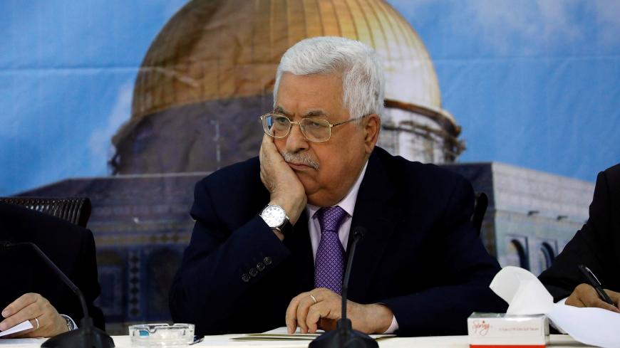 Palestinian President Mahmoud Abbas attends the meeting of the Palestinian Central Council, in Ramallah, in the occupied West Bank August 15, 2018. REUTERS/Mohamad Torokman - RC1137856820