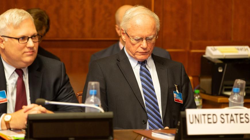 U.S. special envoy for Syria James Jeffrey (R) attends a meeting during the consultations on Syria, at the European headquarters of the United Nations in Geneva, Switzerland September 14, 2018. Xu Jinquan/Pool via REUTERS - RC1F7A552520