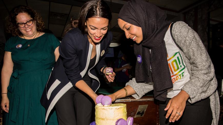 NEW YORK, NY - JUNE 26: Progressive challenger Alexandria Ocasio-Cortez celebrartes with supporters at a victory party in the Bronx after upsetting incumbent Democratic Representative Joseph Crowly on June 26, 2018 in New York City. Ocasio-Cortez upset Rep. Joseph Crowley in New York’s 14th Congressional District, which includes parts of the Bronx and Queens. (Photo by Scott Heins/Getty Images)