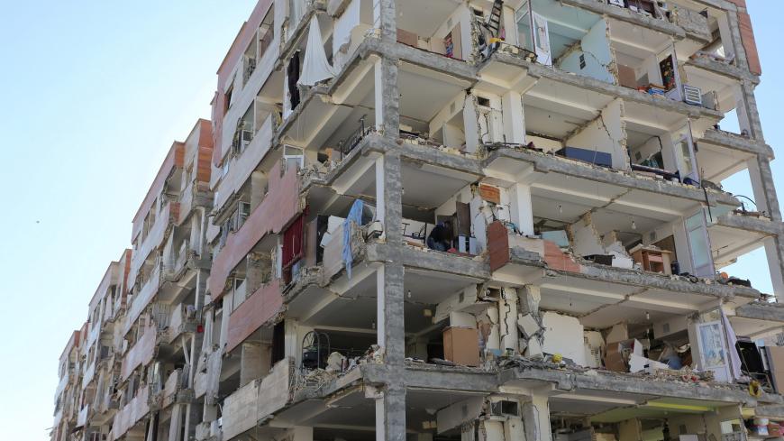 A damaged building is seen following an earthquake in Sarpol-e Zahab county in Kermanshah, Iran November 13, 2017. REUTERS/Tasnim News Agency  ATTENTION EDITORS - THIS PICTURE WAS PROVIDED BY A THIRD PARTY. - RC1220421FD0