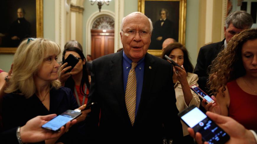 Senator Patrick Leahy (D-VT) speaks to reporters on Capitol Hill in Washington, U.S., September 26, 2018.      REUTERS/Joshua Roberts - RC1CC1A433D0