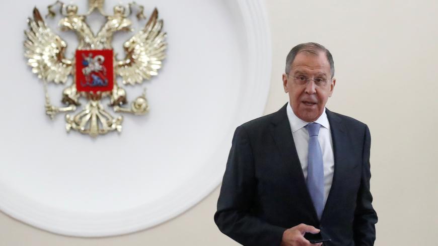 Russia's Foreign Minister Sergei Lavrov leaves after a meeting of President Vladimir Putin with U.S. National Security Adviser John Bolton at the Kremlin in Moscow, Russia October 23, 2018. REUTERS/Maxim Shemetov - RC1B0FF4A640