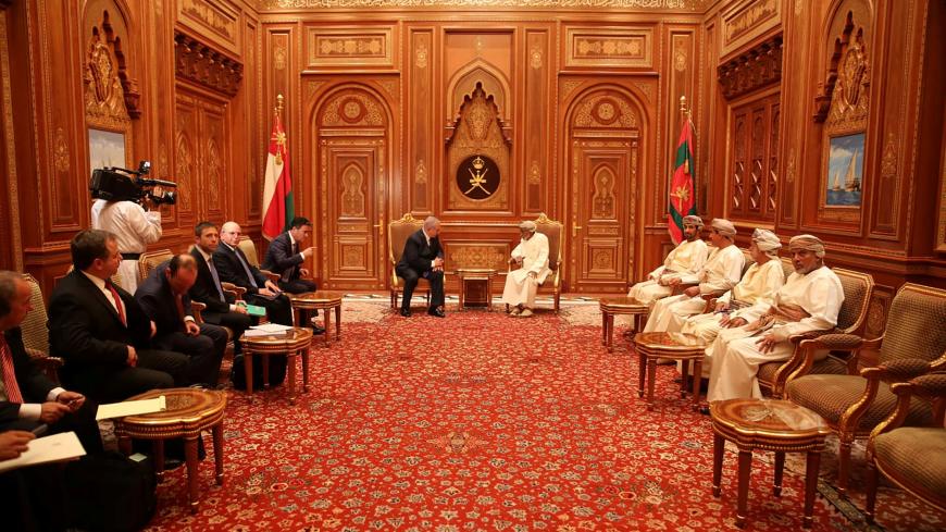 Israel Prime Minister Office Israeli Prime minister Benjamin Netanyahu and head of Mosad Yossi Cohen meet with Sultan Qaboos bin Said and their delegations in this undated handout provided by the Israel Prime Minister Office, in Oman. Israel GPO/Handout via REUTERS ATTENTION EDITORS - THIS PICTURE WAS PROVIDED BY A THIRD PARTY. - RC1203496B60