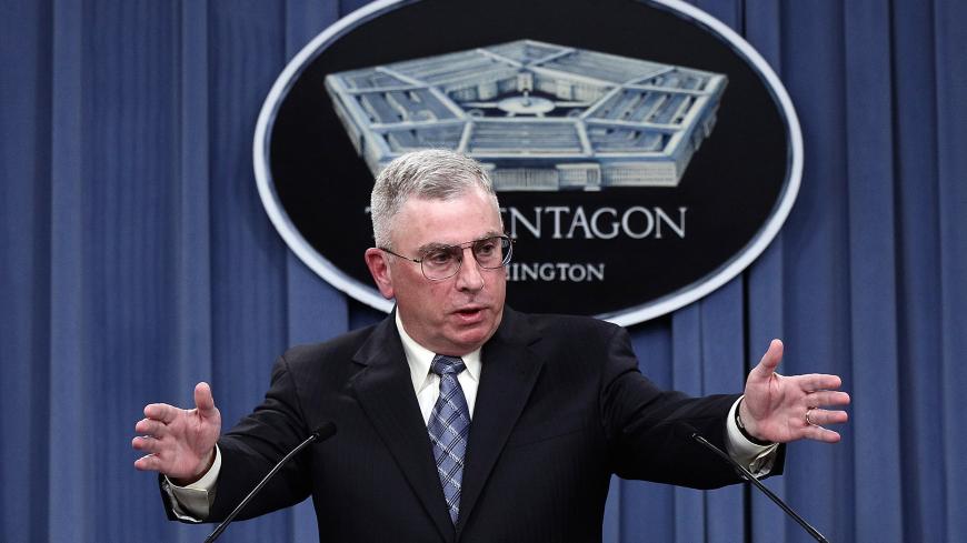 ARLINGTON, VA - FEBRUARY 28:  Retired Gen. John Abizaid, Defense Health Board subcommittee chair conducts a briefing about the Dover Port Mortuary Independent Review Subcommittee Report at the Pentagon February 28, 2012 in Arlington, Virginia. In the report it is noted that small portions of unidentified human remains recovered from the September 11, 2001, attacks on the Pentagon and from the impact site of United flight 93 which crashed in Shanksville, Pennsylvania, were incinerated and subsequently dumped