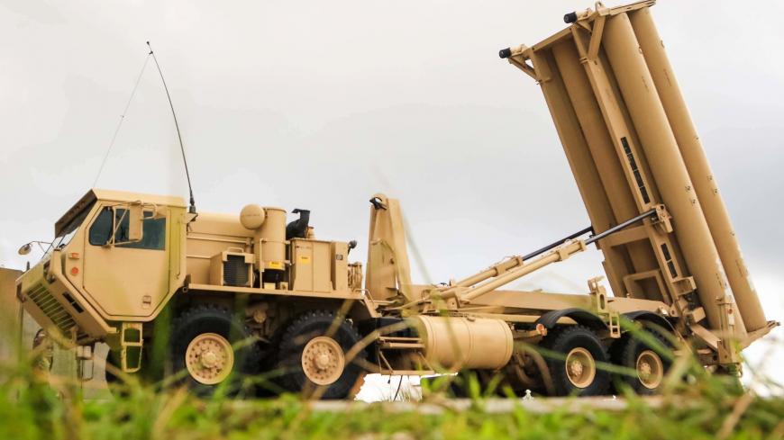 A U.S. Army Terminal High Altitude Area Defense (THAAD) weapon system is seen on Andersen Air Force Base, Guam, October 26, 2017.  U.S. Army/Capt. Adan Cazarez/Handout via REUTERS.  ATTENTION EDITORS - THIS IMAGE WAS PROVIDED BY A THIRD PARTY - RC1F3FF590F0