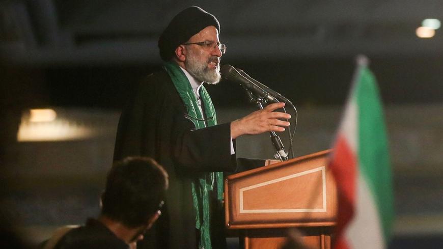 Iranian Presidential candidate Ebrahim Raisi speaks during a campaign meeting at the Mosalla mosque in Tehran, Iran, May 16, 2017. Picture taken May 16, 2017. TIMA via REUTERS ATTENTION EDITORS - THIS IMAGE WAS PROVIDED BY A THIRD PARTY. FOR EDITORIAL USE ONLY. - RC1A68E6D390