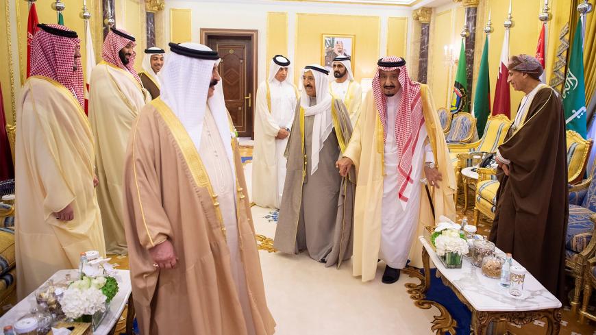 The Gulf Cooperation Council's (GCC) Leaders are seen ahead of their Summit meeting in Riyadh, Saudi Arabia December 9, 2018. Bandar Algaloud/Courtesy of Saudi Royal Court/Handout via REUTERS   ATTENTION EDITORS - THIS PICTURE WAS PROVIDED BY A THIRD PARTY - RC1819A5F470