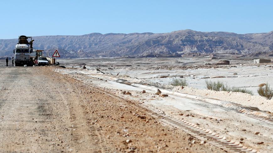 A general view of construction equipments on the new road to Saint Catherine, in the Sinai Peninsula, south of Cairo, Egypt December 11, 2018. Picture taken December 11, 2018. REUTERS/Amr Abdallah Dalsh - RC1431EC3D00