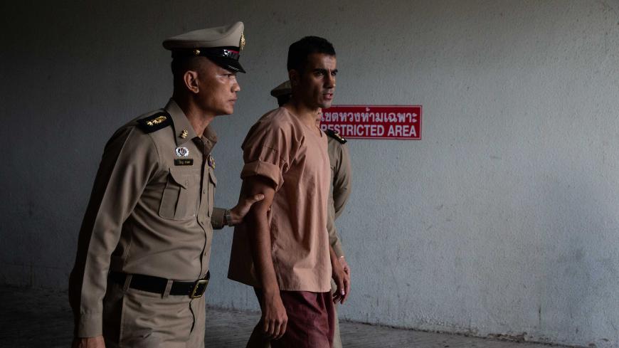 BANGKOK, THAILAND - FEBRUARY 04: The departure of Hakeem al-Araibi, a refugee footballer, from Bangkok's Criminal Court on February 4, 2019 in Bangkok, Thailand. The Thai court is hearing the request to extradite the Bahraini football player, who was detained in Bangkok during his honeymoon. (Photo by Lauren DeCicca/Getty Images)