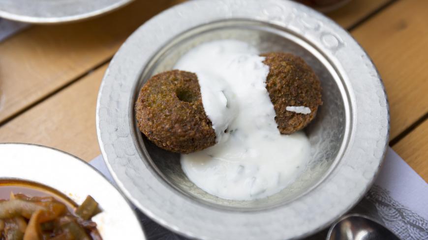 TURKEY - APRIL 04: Falafel yoghurt plate at Ciya Sofrasi Turkish restaurant in Kadikoy district Asian side Istanbul, East Turkey (Photo by Tim Graham/Getty Images)