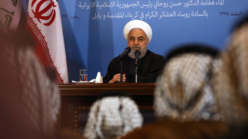 Iranian President Hassan Rouhani is seen during a meeting with tribal leaders in Kerbala, Iraq, March 12, 2019. REUTERS/Abdullah Dhiaa Al-Deen - RC18FCCF2B90
