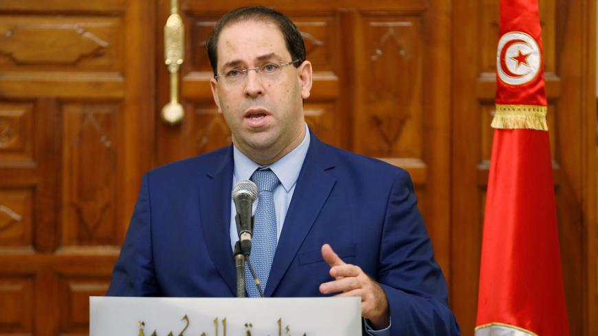 Tunisia's Prime Minister Youssef Chahed attends a news conference in Tunis, Tunisia, October 26, 2018. REUTERS/Zoubeir Souissi - RC19382FF620