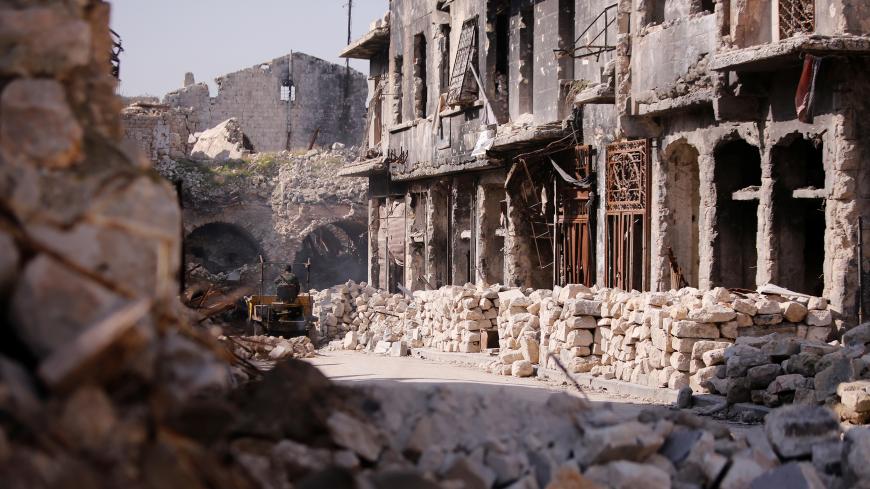 A construction site is seen in Aleppo, Syria February 8, 2018. Picture taken February 8,2018. REUTERS/Omar Sanadiki - RC13AAE6E3B0