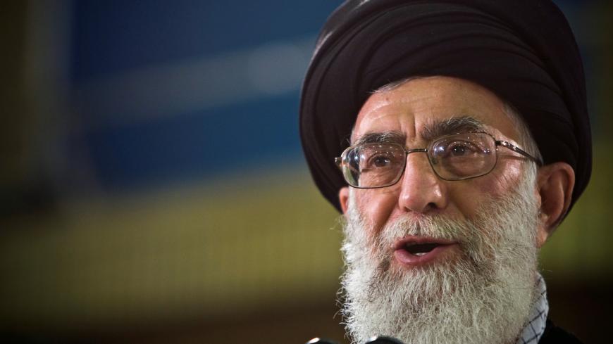 Iran's Supreme Leader Ayatollah Ali Khamenei speaks live on television after casting his ballot in the Iranian presidential election in Tehran June 12, 2009. REUTERS/Caren Firouz/File Photo - S1AETHSUNEAA